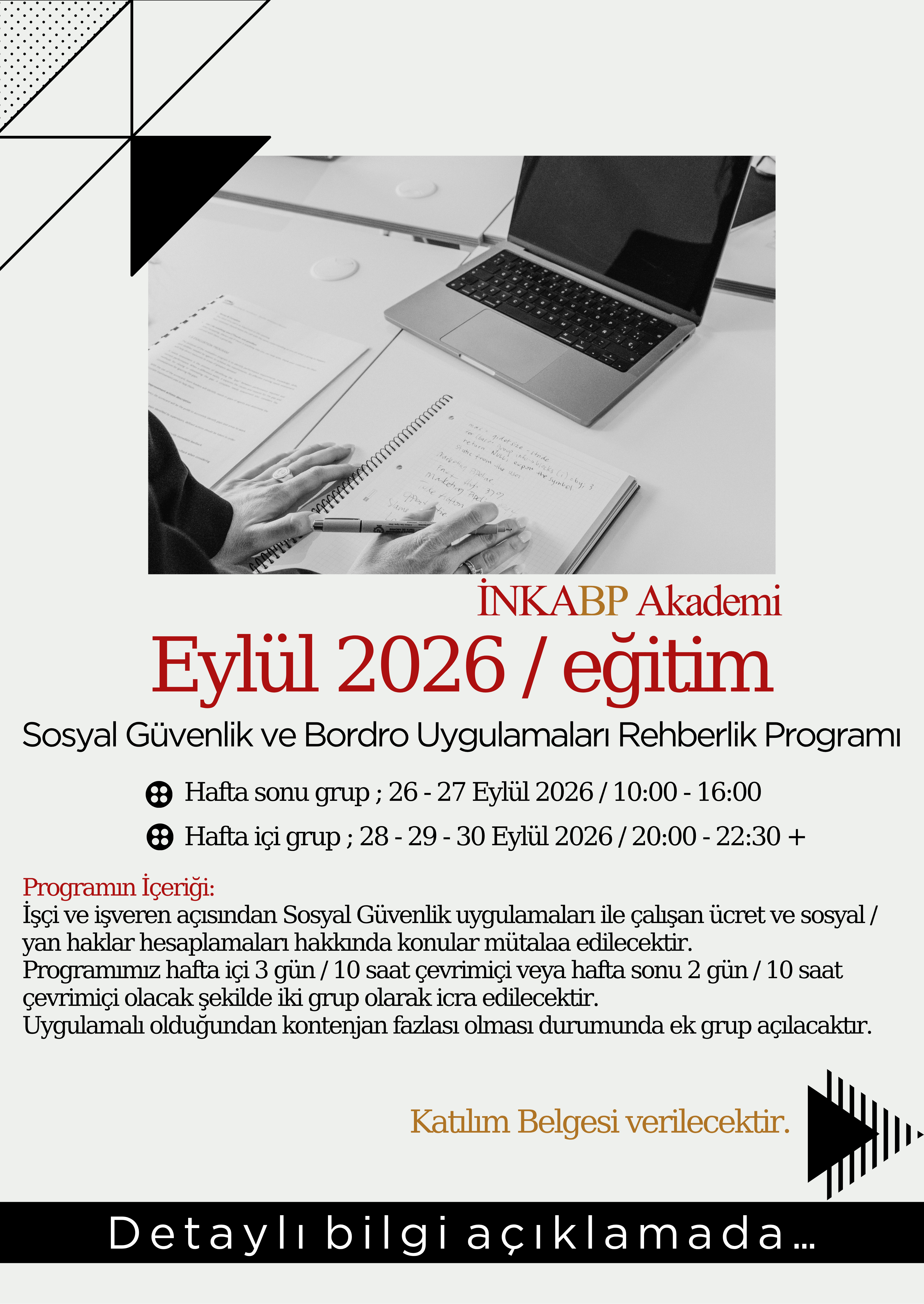 40 Simülasyonlu Sosyal Güvenlik ve Bordro Uygulamaları Rehberlik Programı