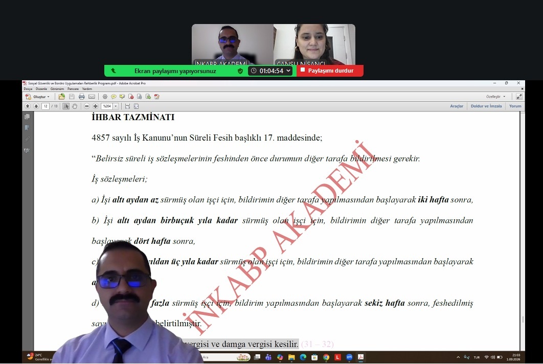 Ağustos 2026 dönemi Simülasyon Uygulamalı Sosyal Güvenlik ve Bordro Uygulamaları Rehberlik Programını hafta sonu grubumuzda tamamladık.